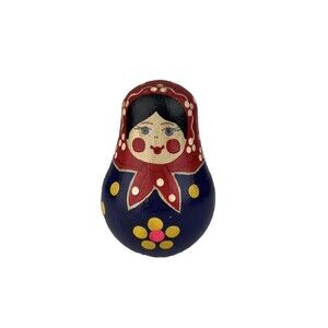 Vintage Russian Wood Doll Matreshka Girl Lady Russia Hand Painted Traditional